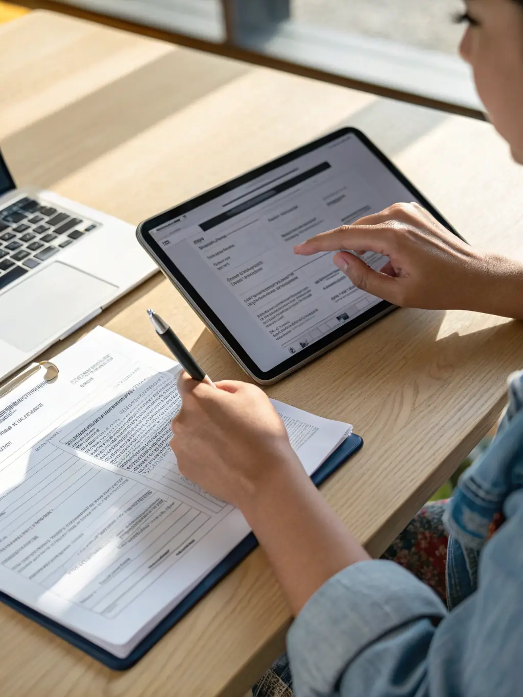 A close-up shot of a verified customer contact form being filled out by an Abschlusskraft representative, highlighting the accuracy and exclusivity of the leads.